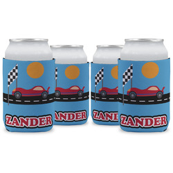 Race Car Can Cooler (12 oz) - Set of 4 w/ Name or Text