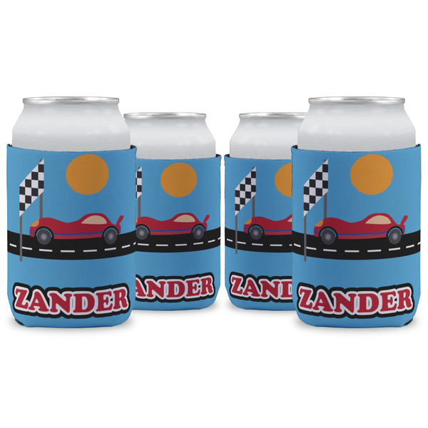 Custom Race Car Can Cooler (12 oz) - Set of 4 w/ Name or Text