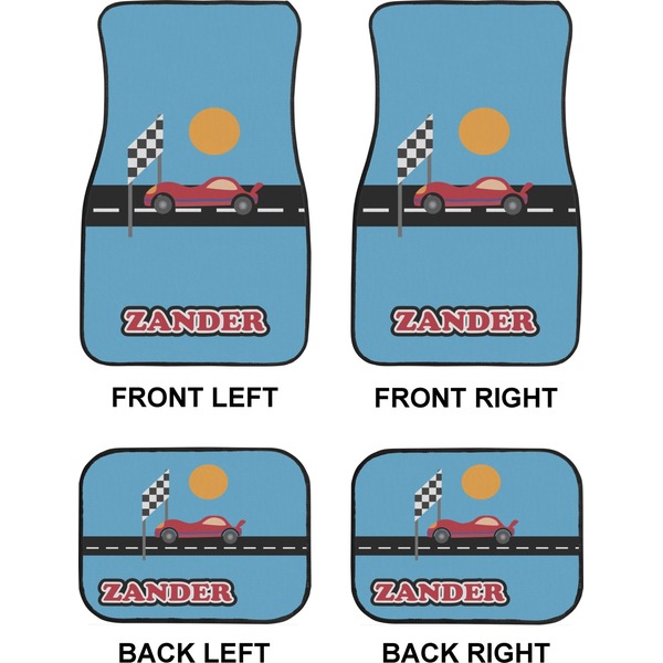 Race Car Car Floor Mats Set (2F + 2B)