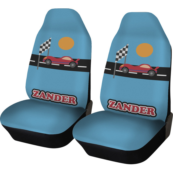 Custom Race Car Car Seat Covers (Set of Two) (Personalized)