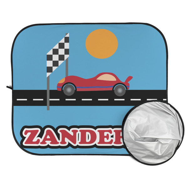 Race Car Car Sun Shades - FOLDED & UNFOLDED
