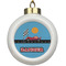 Race Car Ceramic Ball Ornament (Personalized)