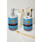Race Car Ceramic Bathroom Accessories - LIFESTYLE (toothbrush holder & soap dispenser)
