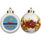 Race Car Ceramic Christmas Ornament - Poinsettias (APPROVAL)