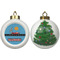 Race Car Ceramic Christmas Ornament - X-Mas Tree (APPROVAL)