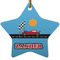 Race Car Ceramic Flat Ornament - Star (Front)