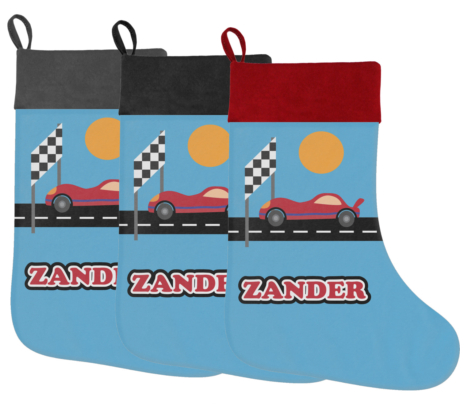 Race Car Christmas Stocking 
