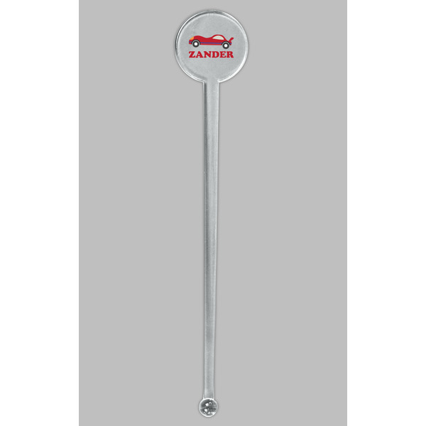 Race Car Clear Plastic 7" Stir Stick - Round - Single Stick