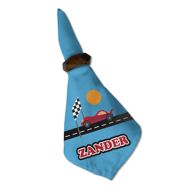Race Car Cloth Napkins - Personalized Dinner (Folded in Ring) (MAIN)