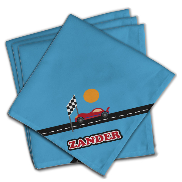 Race Car Cloth Napkins - Personalized Dinner (PARENT MAIN Set of 4)