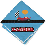 Race Car Cloth Cocktail Napkin - Single w/ Name or Text