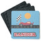 Race Car Square Rubber Backed Coasters - Set of 4 w/ Name or Text