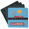 Race Car Square Rubber Backed Coasters - Set of 4 w/ Name or Text