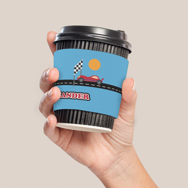 Race Car Coffee Cup Sleeve - LIFESTYLE