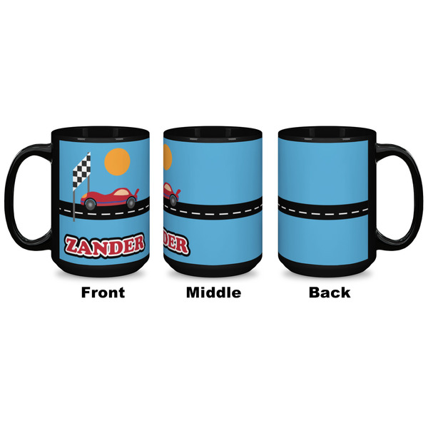 Race Car Coffee Mug - 15 oz - Black APPROVAL