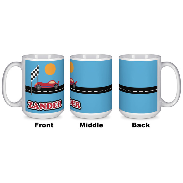 Race Car Coffee Mug - 15 oz - White APPROVAL