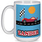 Race Car 15 Oz Coffee Mug - White (Personalized)