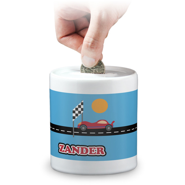 Custom Race Car Coin Bank (Personalized)