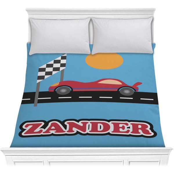 Custom Race Car Comforter - Full / Queen (Personalized)