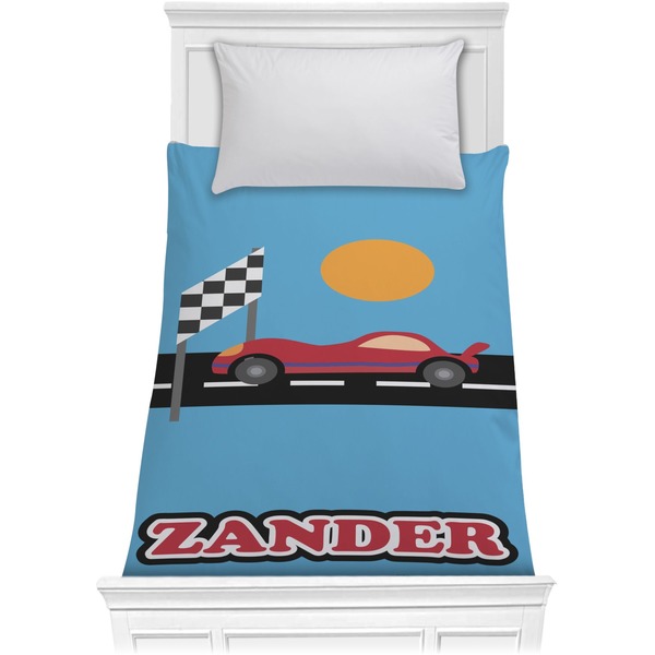 Custom Race Car Comforter - Twin (Personalized)