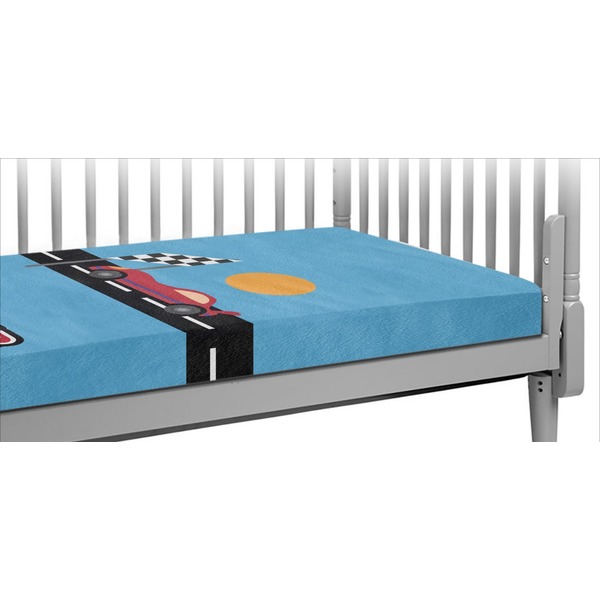 Custom Race Car Crib Fitted Sheet (Personalized)