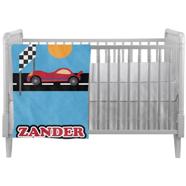Custom Race Car Crib Comforter / Quilt (Personalized)
