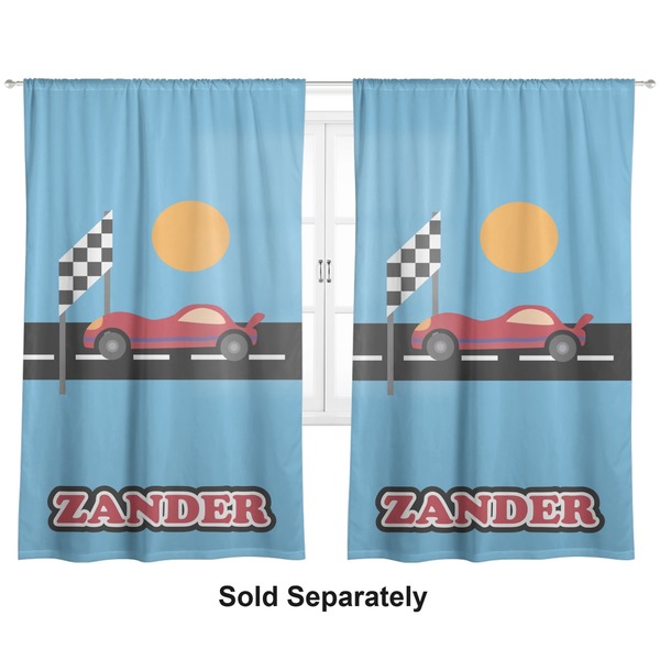 Custom Race Car Curtain Panel - Custom Size (Personalized)