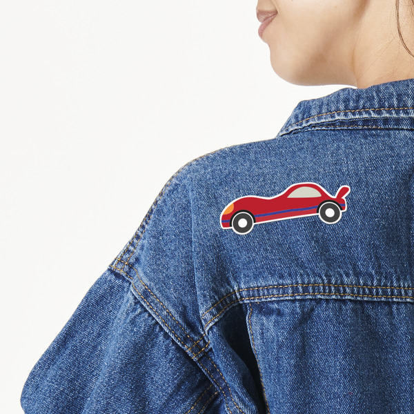 Custom Race Car Twill Iron On Patch - Custom Shape - Large