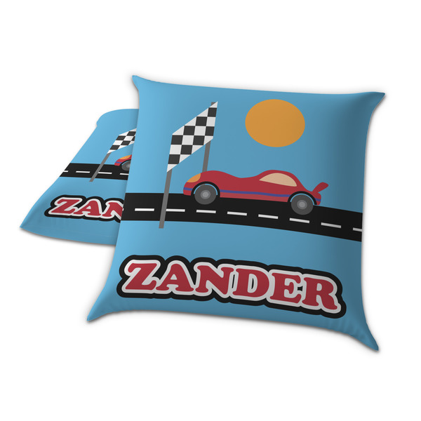 Race Car Decorative Pillow Case - TWO