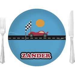 Race Car Glass Lunch / Dinner Plate 10" (Personalized)