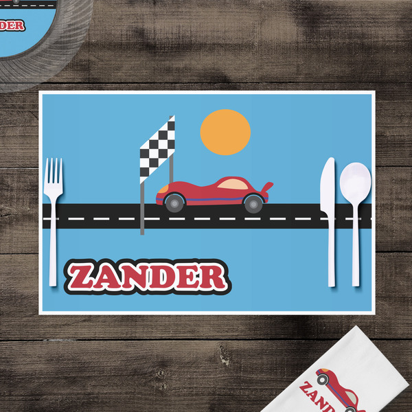 Race Car Disposable Paper Placemat - In Context