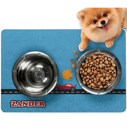 Race Car Dog Food Mat - Small w/ Name or Text