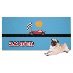 Race Car Dog Towel w/ Name or Text