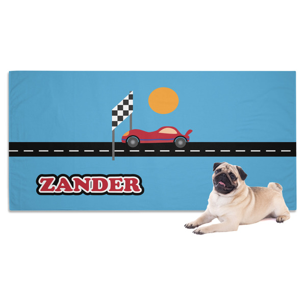 Custom Race Car Dog Towel w/ Name or Text