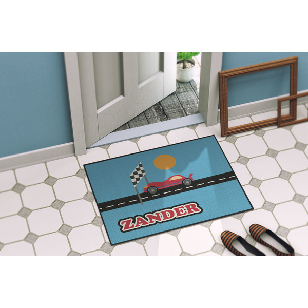 Race Car Door Mat Lifestyle