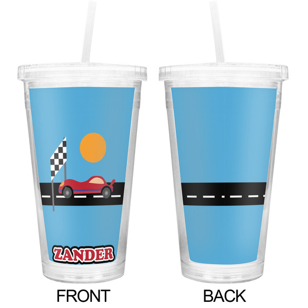 Race Car Double Wall Tumbler with Straw - Approval