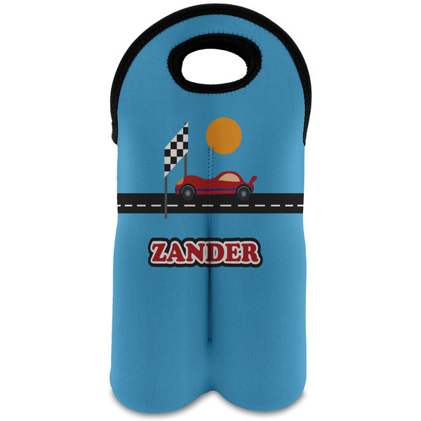 Custom Race Car Wine Tote Bag (2 Bottles) (Personalized)
