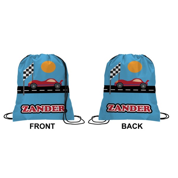 Race Car Drawstring Backpack Front & Back Small