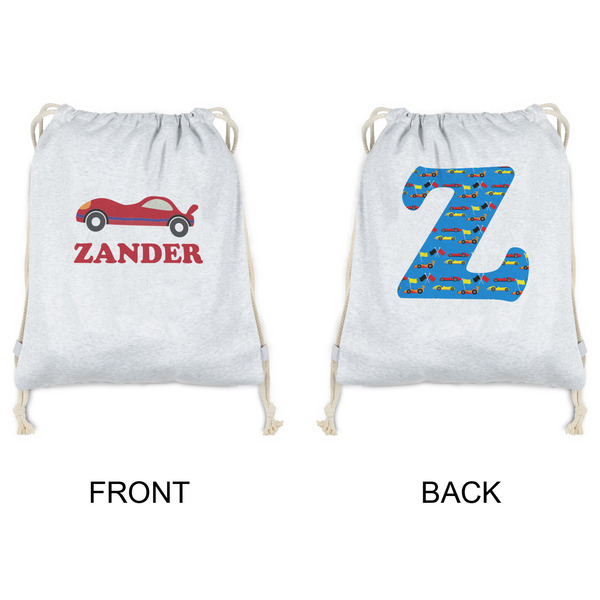 Race Car Drawstring Backpacks - Sweatshirt Fleece - Double Sided - APPROVAL