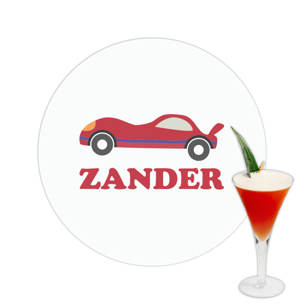 Custom Race Car Printed Drink Topper -  2.5" (Personalized)