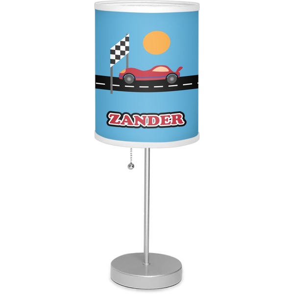 Custom Race Car Lamp with Drum Shade (Personalized)