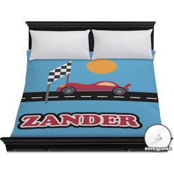 Race Car Duvet Cover - King (Personalized)
