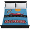 Race Car Duvet Cover - Queen - On Bed - No Prop