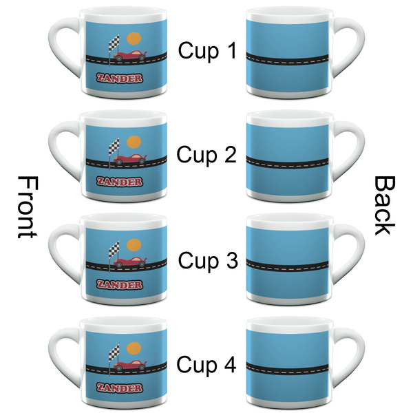 Race Car Espresso Cup - 6oz (Double Shot Set of 4) APPROVAL