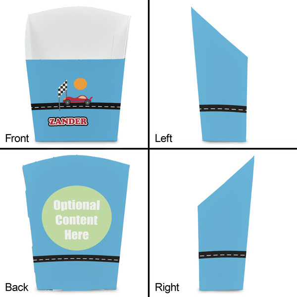 Race Car French Fry Favor Box - Front & Back View