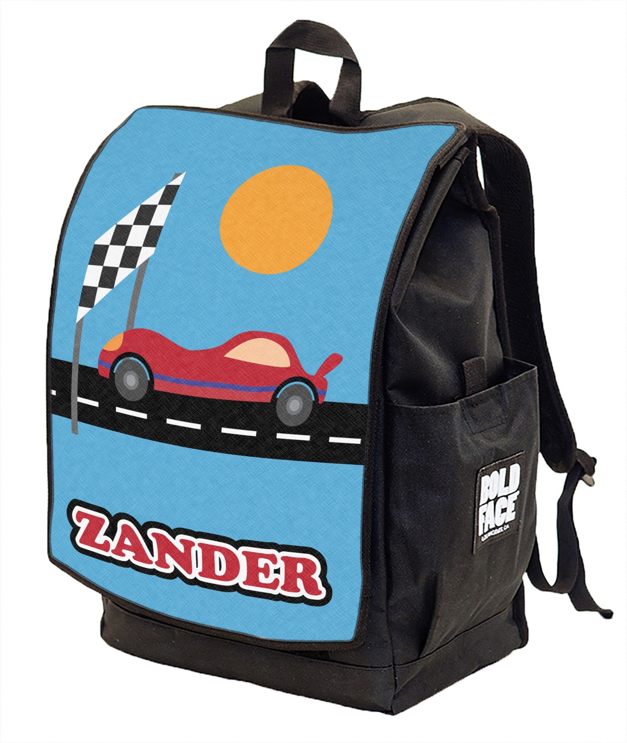 Race Car Backpack w/ Front Flap (Personalized) YouCustomizeIt