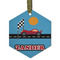 Race Car Frosted Glass Ornament - Hexagon