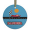 Race Car Frosted Glass Ornament - Round