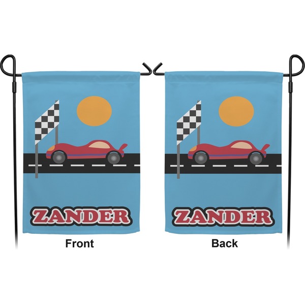 Race Car Garden Flag - Double Sided Front and Back