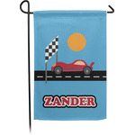 Race Car Small Garden Flag - Single Sided w/ Name or Text